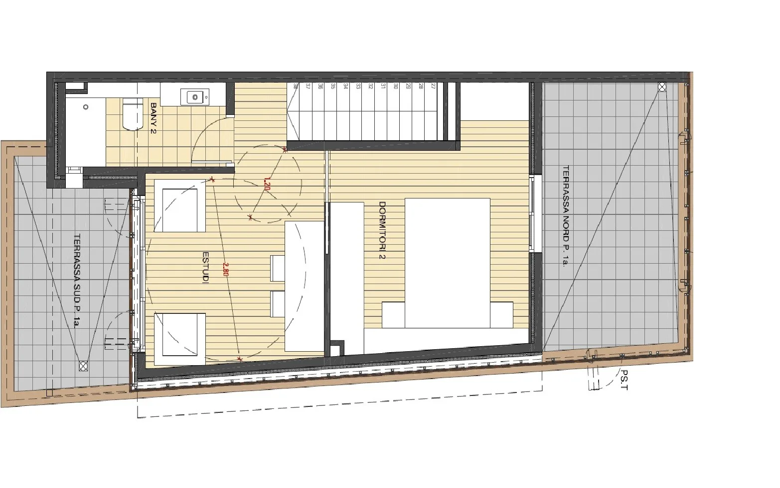 Casa en obres a Vic-Remei, Carretera de Vic, Manresa — Plànol planta primera